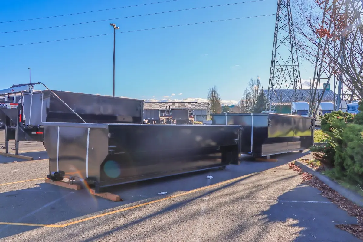 Roll-off dumpster ready for waste disposal at job site for Cleanout Dumpster Rental in San Juan Capistrano